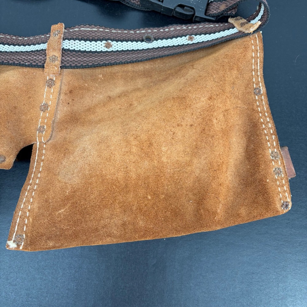 Nicholas Tool Belt Heavy Split Cowhide Leather Pockets Workwear Carpenter Apron - Picture 8 of 10